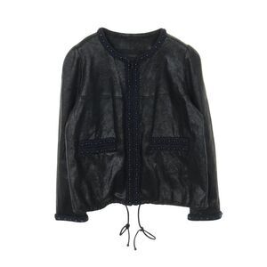 Chanel Leather Jean Lambskin Jacket Women's Used A
